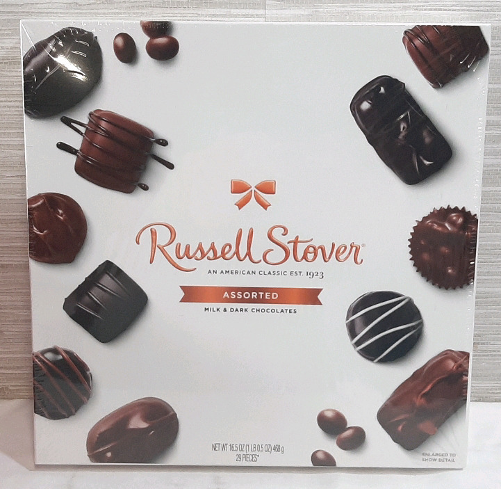 New Box of Russel Stover Assorted Milk & Dark Chocolates (468g, Best Before April 1st 2025)