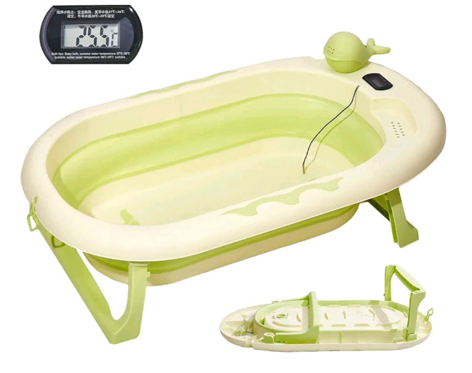 New in Box | Tiny Totz Foldable Baby Bath Tub w/ Thermometer | Retails $70
