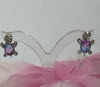 Chic 3 Piece Turtle Set Pink Blue Gradient Mystic Glass Accent Shades Includes Necklace & Earrings - 3