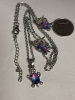 Chic 3 Piece Turtle Set Pink Blue Gradient Mystic Glass Accent Shades Includes Necklace & Earrings - 5
