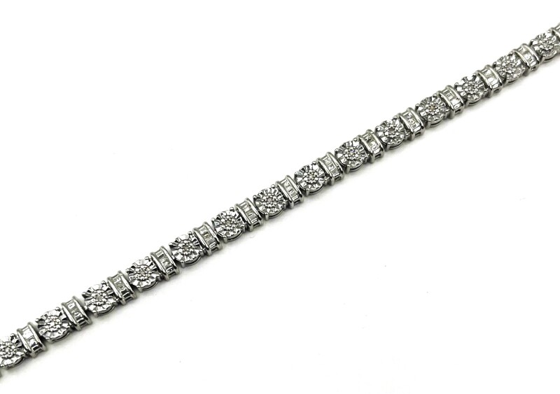 Sterling Silver Natural Diamond (0.25ct) Bracelet, W/A $855.00. Diamond is the birthstone for April.
