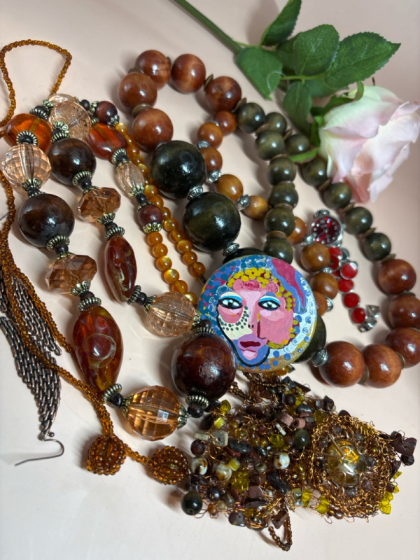 Statement Necklaces Signed Brooch Watch Earrings