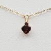 10KT Yellow Gold Natural Garnet (0.50ct0 and Natural Tourmaline Heart Shape Pendant with Gold Plated Sterling Silver Chain, Retail $470.00. Garnet is the birthstone for January.