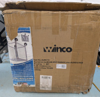 As New - As Is. Winco ALRK-15 15-Tier Aluminum End-Load Sheet Pan Rack / Bun Tray Rack with Solid Top. 20-7/8&Prime;L x 26-1/8&Prime;W x 31-5/8&Prime;H. Retails for $860.