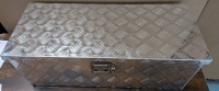 New Metal Locking Trunk. 30" by 13" by 10". Minor cosmetic Damage From Transit.