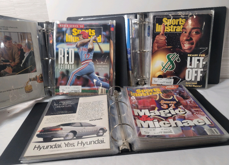 1990 - 1991 Sports Illustrated Magazines in 3 Binders . September 3 / 1990 to August 16 / 1991