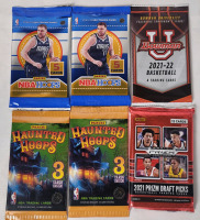2021-24 NBA Basketball Trading Card Sealed Packs , Six (6) Packs . Panini & Bowman .