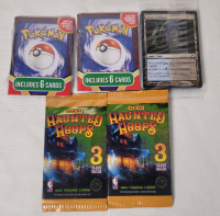 Pok&eacute;mon , Magic the Gathering & 2023 Panini NBA Basketball Trading Card Sealed Packs .