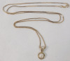 10K Gold Chain w/10K Pearl Pendant . Chain measures 24 1/4" long