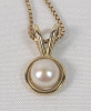 10K Gold Chain w/10K Pearl Pendant . Chain measures 24 1/4" long - 2