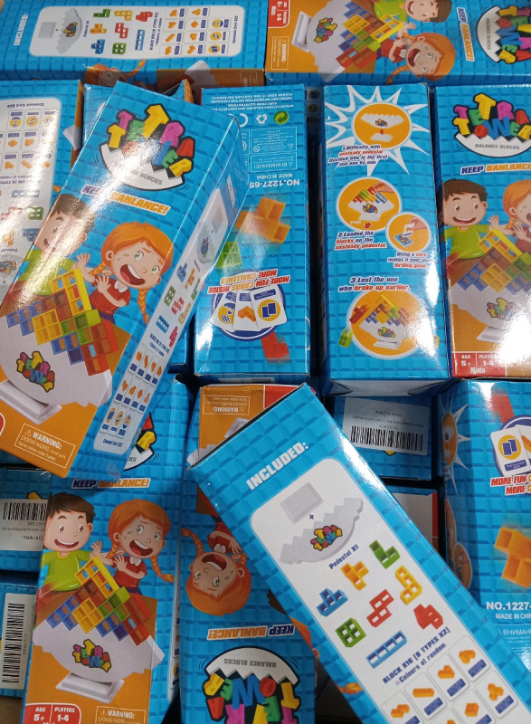42 New in Box | Tetra Tower Balance Blocks Game for 1-4 Players | Ea. Box Measures 9" x 3" | Perfect for Birthday Parties or Vendors! | Retails Over $50