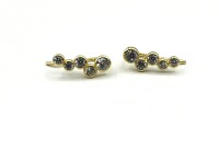 Gold Plated Sterling Silver CZ Earring, Retail $300.00.