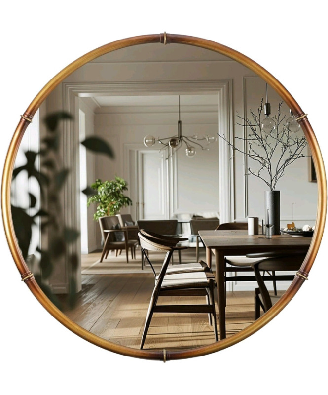 New In Box | CAVINHOME Round Bathroom Mirror 24" Dia Metal Framed Accent Mirror | * Retails $140+ *