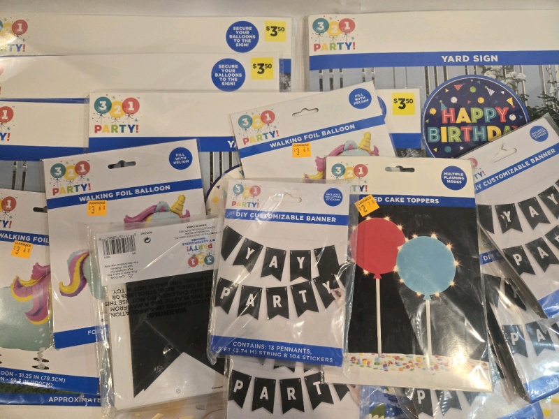 20+ New | Massive 321! Party Lot Includes Napkins, Balloons, Banners, Toppers, Yard Signs & More!