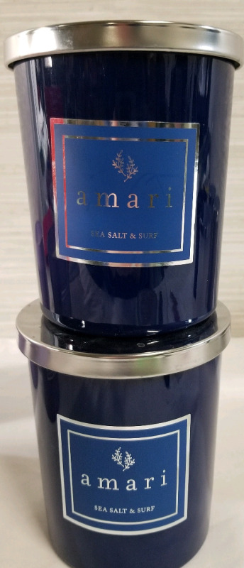 2 new AMARI SOY WAX 17oz candles seasalt & surf