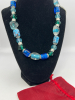 Spectacular Lampwork Murano style Glass Bead Blue Necklace