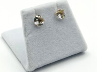14KT Yellow Gold Natural White Topaz 6mm Earring, Retail $400.00.