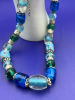 Spectacular Lampwork Murano style Glass Bead Blue Necklace - 4