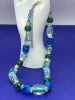 Spectacular Lampwork Murano style Glass Bead Blue Necklace - 5