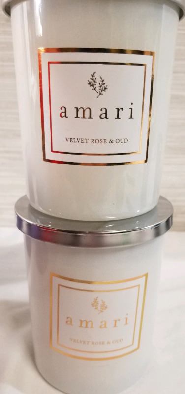 2 new AMARI SOY WAX 17oz candles velvet rose & oud