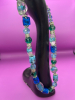 Spectacular Lampwork Murano style Glass Bead Blue Necklace - 6