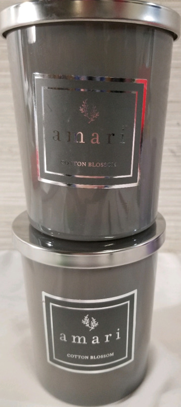 2 new AMARI SOY WAX 17oz candles cotton blossom