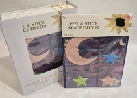 12 New | Space Themed Peel & Stick Decor Packs W/ Glow In The Dark Stars
