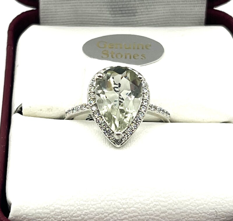 Sterling Silver Natural Greened Amethyst (4ct) Ring, Size 6, W/A $500.00. Amethyst is the birthstone for February.