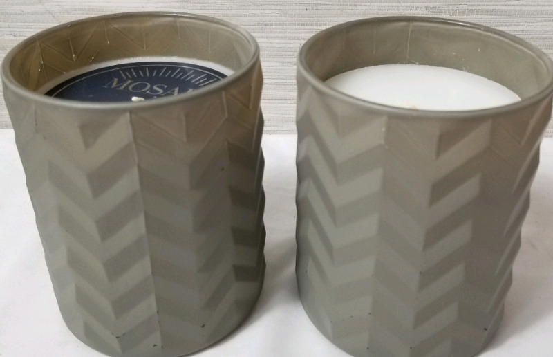 2 new Mosaic Bath & Spa 16 oz candles MIDNIGHT FIRE