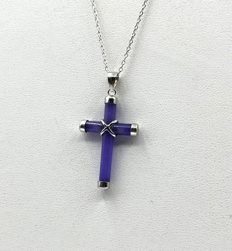 Sterling Silver Natural Amethyst (5ct) Cross Pendant with Sterling Silver Chain, W/A $515.00. Amethyst is the birthstone for February.