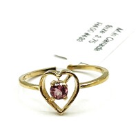 10KT Yellow Gold Natural Tourmaline Heart Shape Ring, Size 3.75, Retail $900.00.
