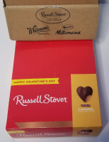 New case of Russell Stover (1.3 oz) caramel hearts bb june 2025 18 count