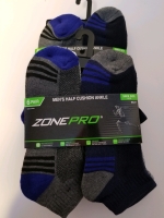 12 new pairs of men's Zone Pro low cut socks shoe size 6-12
