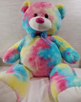 New | 40" Fun Colourful Plush Bear w/ Cute Little BowTie