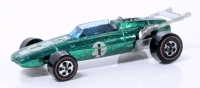 Vintage 1969 REDLINE Hot Wheels Indy Eagle Hong Kong Diecast Toy Racing Car Metallic Green