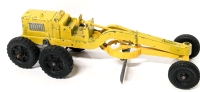 Vintage Hubley Kiddie Toy #481 Diecast Road Grader Made in USA Lancaster - 10.25" Long