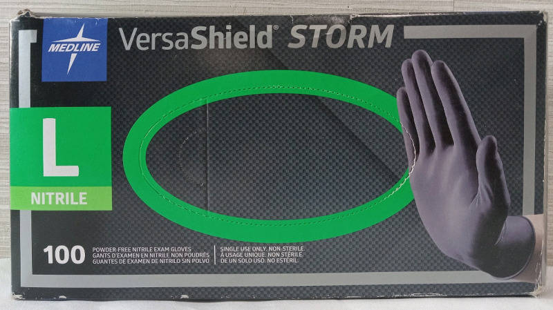 100pcs New | Versa Shield STORM Large Nitrile Powder-Free Gloves