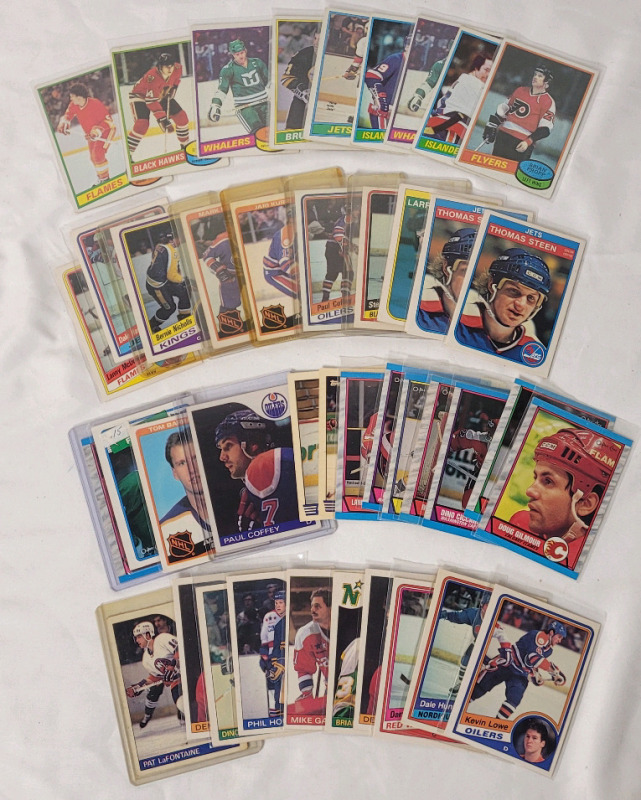 1980 - 1990 NHL Hockey Trading Card Singles . 43 Trading Cards