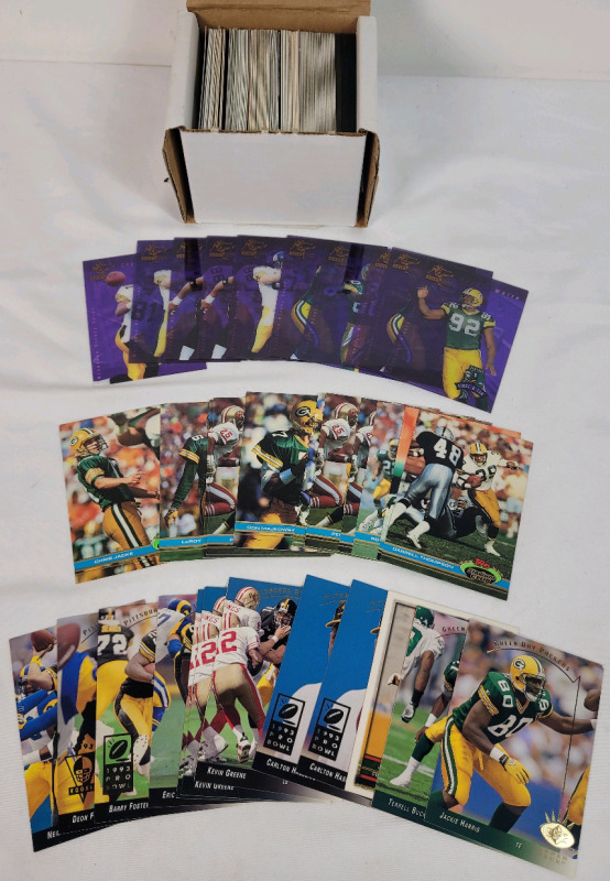 1990s NFL Football Trading Card Singles , 190+ Trading Cards .