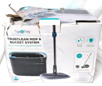 As-New in Box TRUECLEAN Mop & Bucket System : Dual Tank Self Cleaning Mop with 2 Microfiber Pads