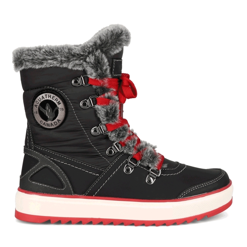 New Size 8 Women's Med AQUATHERM Mara Black/Red Winter Boots | Retails Over $150!