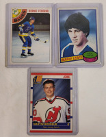 1990 Martin Brodeur Score Rookie Trading Card , 1978 Bernie Federko OPC Rookie Card & 1980 Rick Vaive OPC Rookie Card