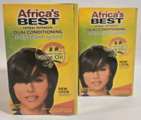 2 New | Africa's Best No-Lye Dual Conditioning Relaxer System Kit