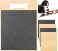 New Dog Scratch Pad - Durable Dog Nail Scratch Board with 4 Sandpapers, Safe and Effective for Trimming Pet's Nails Replacing Nail Clippers (Soft & Coarse Grit)