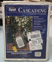 As Is | Alpine Cascading Buddha W/ Lotus Flower | Tabletop Fountain 19" Tall