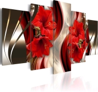 New 5pc Artgeist Canvas Wall Art Print Abstract Flowers Lily 80x40 inch Retails for $325