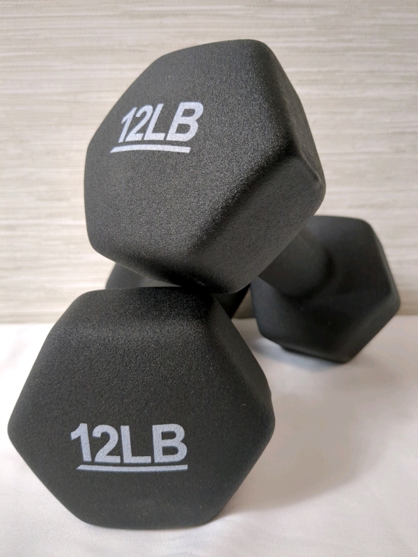 2 New - 12 Pound Dumbbells