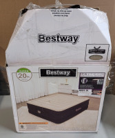Bestway Queen Blow-Up Air Mattress w/Built-in Pump , Measures 80"&times;60"&times;20" . Store Return . R & T will Honor 5-Day Return on Mattress from Pick-Up Date .