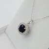 Sterling Silver Natural Blue Sapphire (2.6ct) with CZ (0.80ct) Pendant with Sterling Silver Chain, W/A $575.00. Sapphire is the birthstone for September.