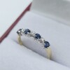 10KT Yellow and White Gold Natural Blue Sapphire (0.40ct) and Diamond (0.03ct) Ring, Size 6.5, W/A $1100.00. Sapphire is the birthstone for September.